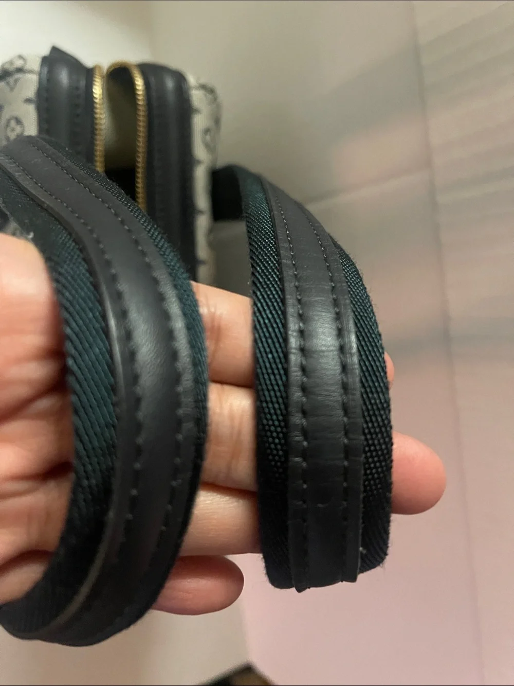 Louis Vuitton Gray and Black Monogram Satchel